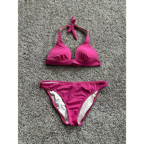 Victoria's Secret M/L SWIM SUIT SET BIKINI TOP (M) & BOTTOMS (L) PINK K24 - Picture 2 of 8